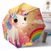 Regenbogen Einhorn Fantasy Outdoor Automatischer Regenschirm Kompakt 8-Rippen-Design Faltbares Design Ganzjahresnutzung Eleganter Damenregenschirm Am besten für Weihnachten
