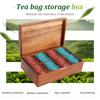 Wood Tea Bag Organizer Box with Lid 4/8 Compartments Retro Wood Storage Organizers Teabag Holder Containers Teabox Organizador
