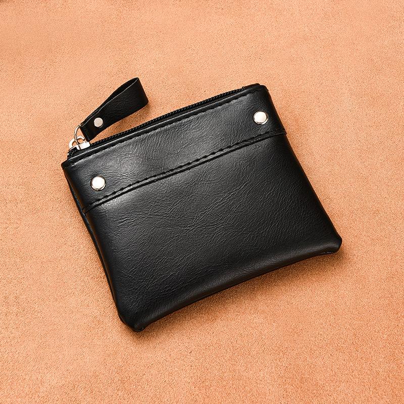 

Change Bag Men s Short Wallet Thin Solid Color PU Change Bag Mini Zipper Card Coin Bag