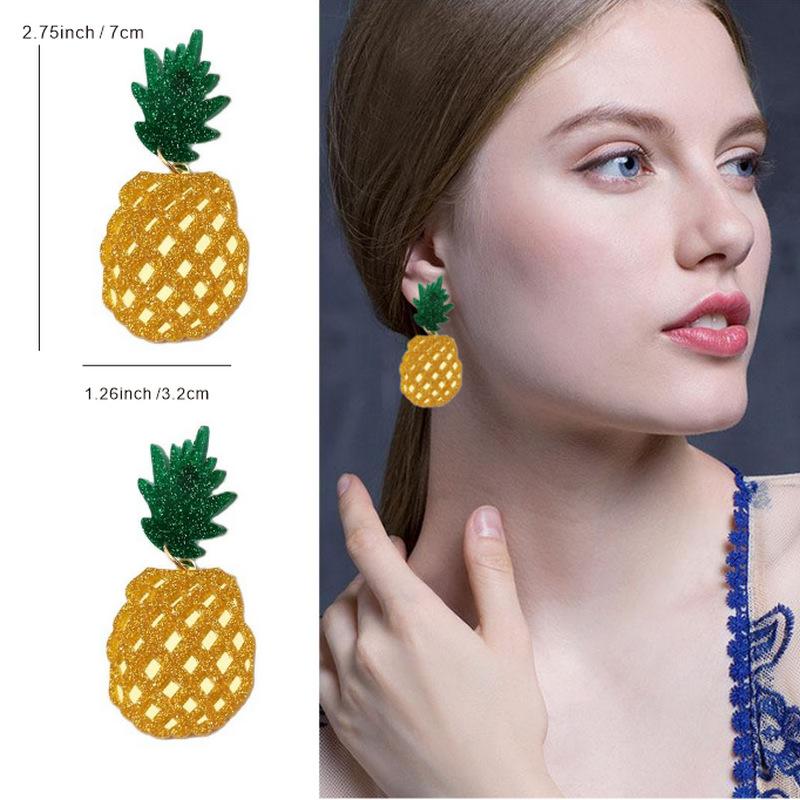 Trendy Funny Fruit Vegetables Acrylic Women's Drop Earrings Cute Strawberry Watermelon Lemon Cherry Dangle Earring Party Jewelry