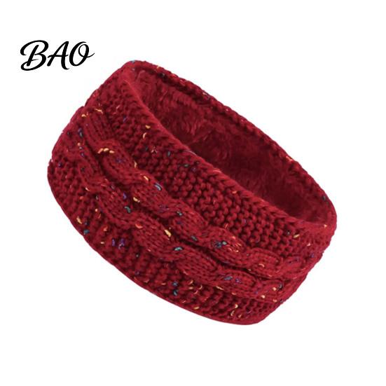 Fashionable Twist Knit Head Wrap Winter Headbands for Women, Thickened Knitted Ear Warmers, Cold Warm Protection Weather Fleece Lined Hairband Outdoor