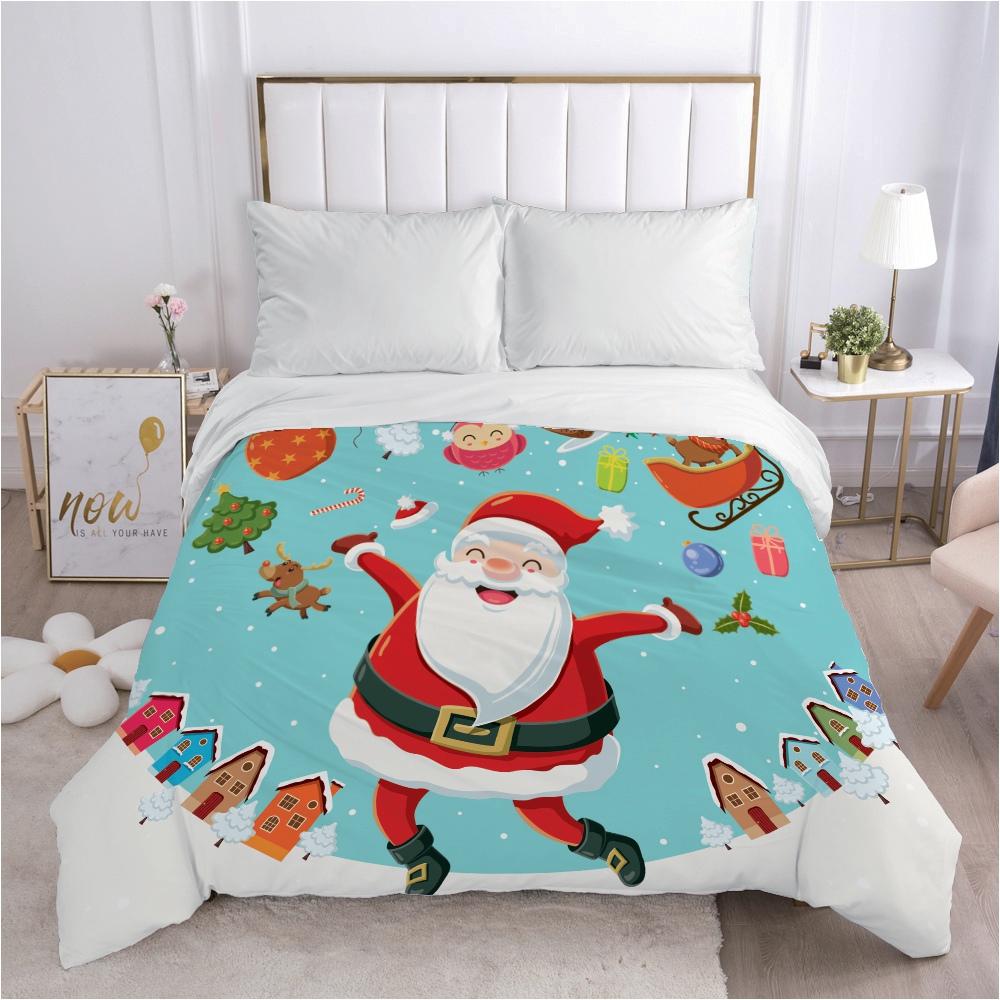 Christmas Santa Claus Duvet Cover Quilt/Blanket/Comfortable Case 140x200 240x220 240x260 Queen King Single Bedding For Home Fly