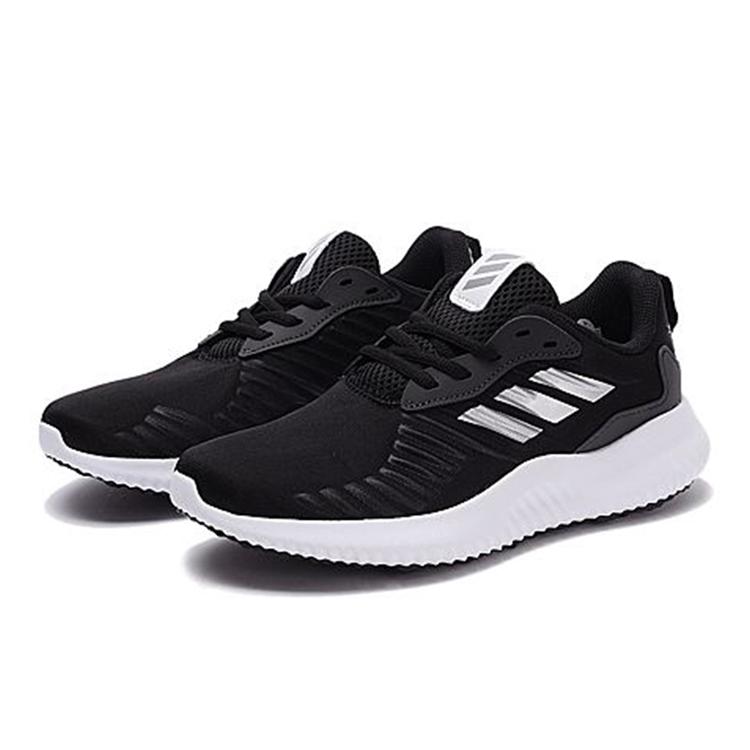 Adidas Alphabounce Rc J Abrasion Resistant Slip Resistant Low top Kids' Running Shoes Black White Teenagers BW0575