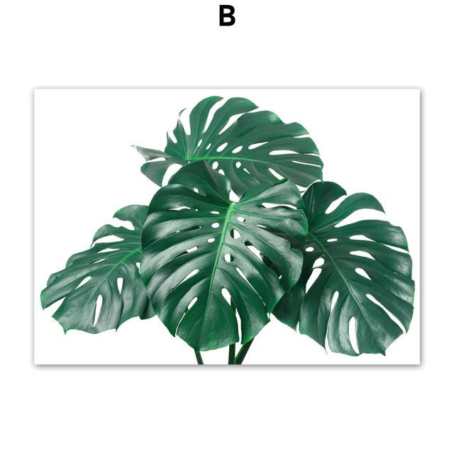 Banana Leaf Monstera Tulip Abstract Girl Lines Wall Art Canvas PostersPainting  And Prints Wall Pictures For Living Room Decor