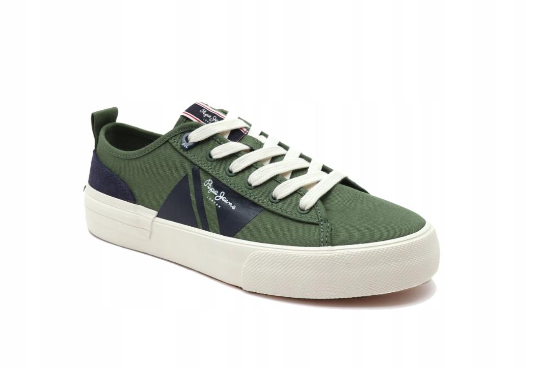 Super Merchant Pepe Jeans Allen Falg Heren Schoenen Groene Lage Sneakers Met Veters 40 Awe