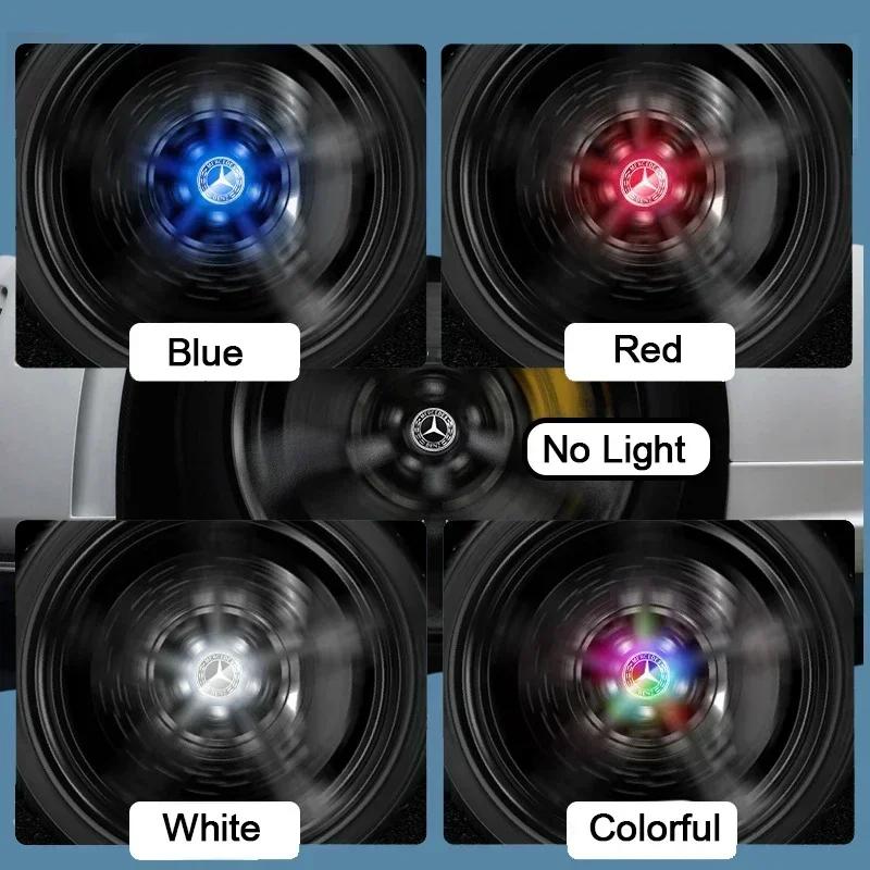 4PC/Set Magnetic Suspension Wheel Hub Caps LED Illuminated Lights Upgrade Wheel Center Caps1 Mercedes Benz AS1