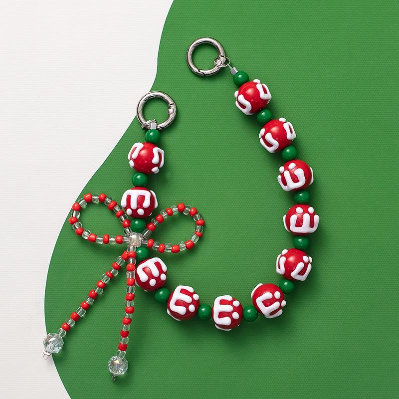 Crystal Bow Beaded Phone Wrist Strap Chain