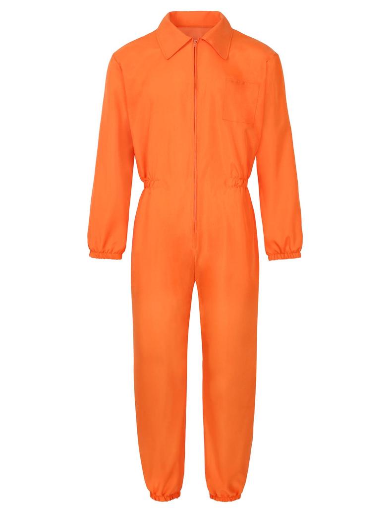 Unisex Halloween Cosplay Yellow Prisoner Costume for Adults and Kids