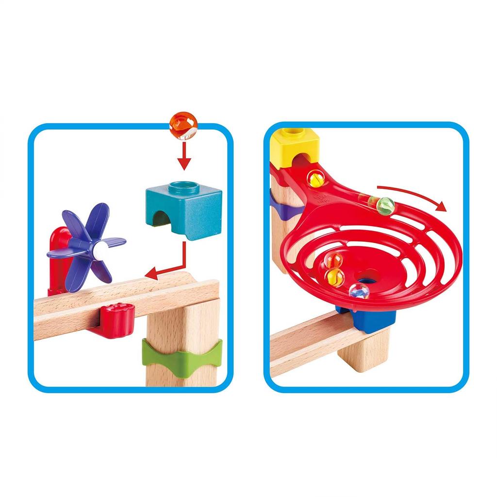 Hape Reconfigurable Rolling Slider Basic Set, for Ages 3 and Up, Wooden Slope Toy, E8862