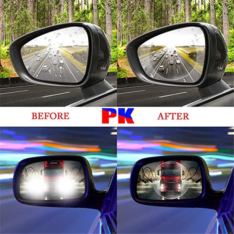 2PC Car Rearview Mirror Protective Film Antimist  Anti Glare Waterproof Rainproof Rearview Window