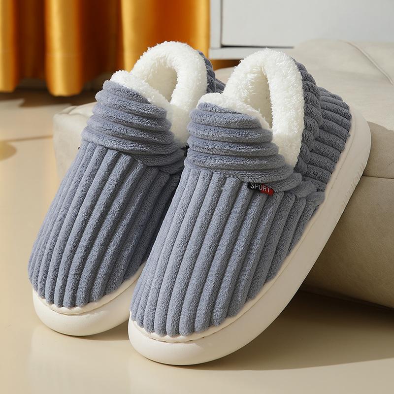Cozy Plush Shoes for Women Men Home Cotton Slippers Comfortable Indoor Slip on Fuzzy Ankle Shoes Thick Bottom Pantuflas Mujer