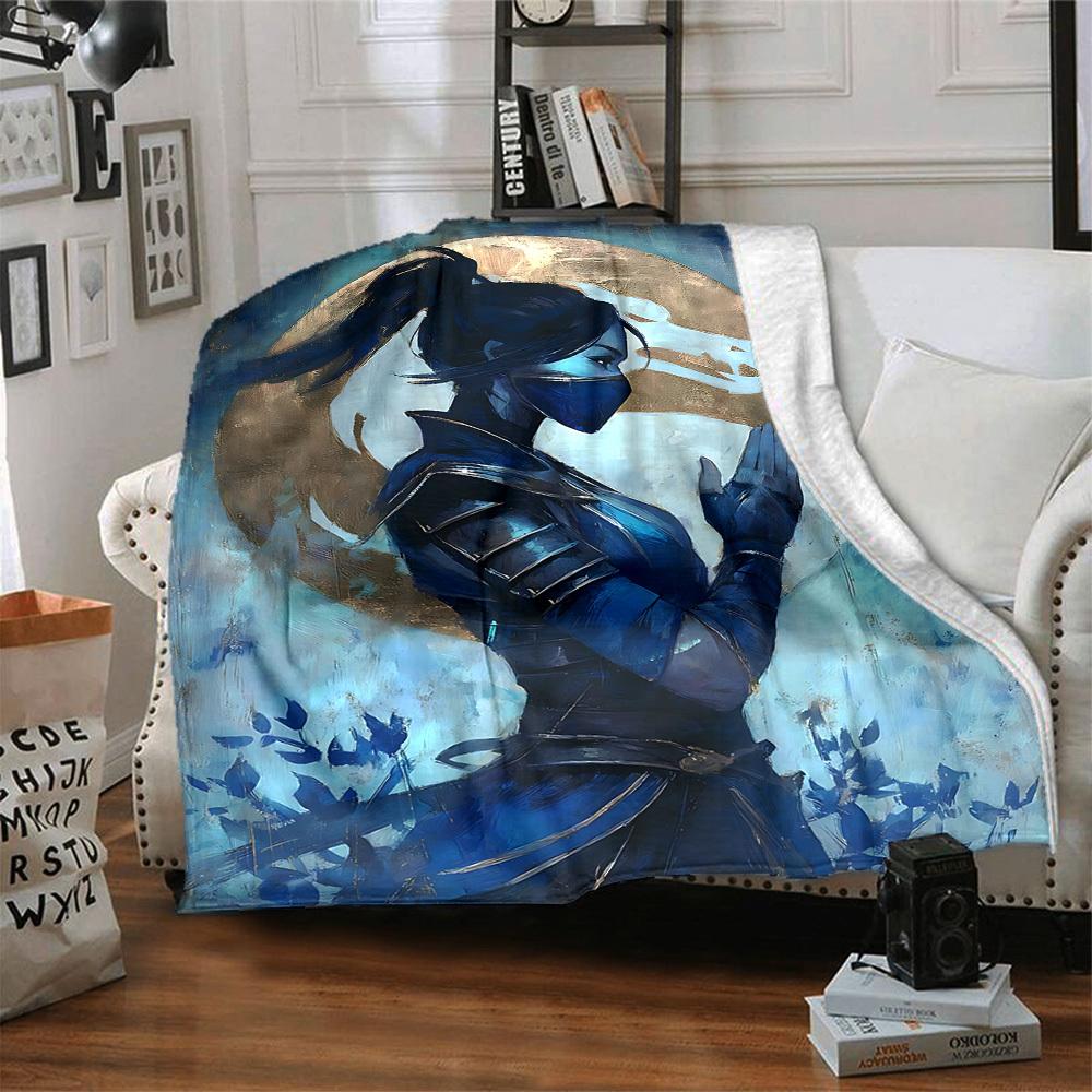 1pc Mortal Kombat Blanket Lightweight Flannel Throw For Sofa, Bed, Travel, Camping, Livingroom, Office, Couch, Chair, And Bed