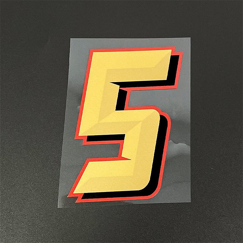 1pc Gold Number 0 To 9 Motorcycles Stickers Waterproof for Motorcycle Fairing Fuel Tank Helmet Car Window Universal Vinyl Decal