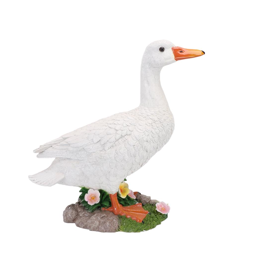 Porch Goose Statue Resin Duck Figurine Animal Sculpture for Indoor Outdoor Garden Lawn Yard Decor