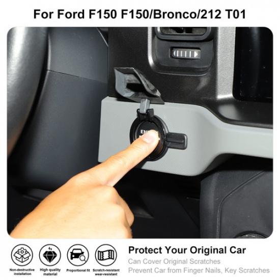 Car Engine Start Stop Button Cover Trim Bezel For Ford Bronco + F150 2015+