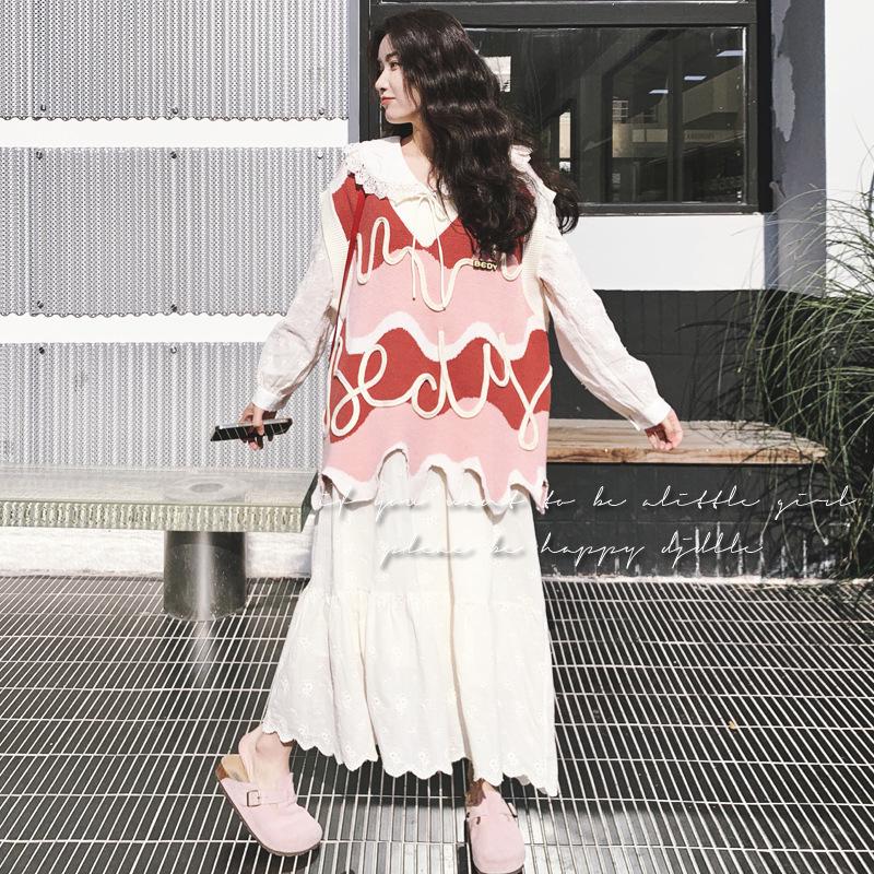 French-Style Pink Vest Dress Set: Irregular, Age-Reducing & Elegant 2025 Spring Collection - Sweet Long Skirt Two-Piece for Women