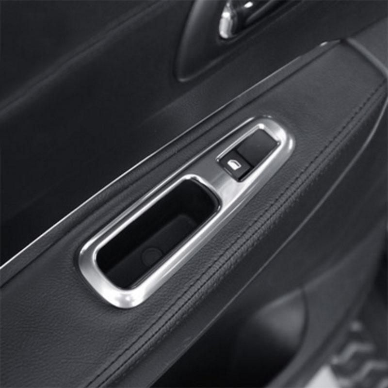 Car Door Armrest Panel Handle Holder Window Lift Switch Button Cover Trim Chrome for Peugeot 3008 2009 - 2013 2014 2015