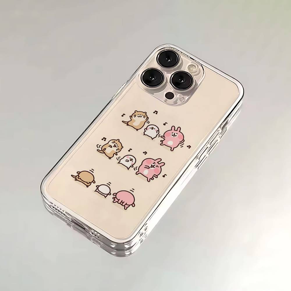 

K-Kanahei Pink Bunny Phone Case For iPhone 16,15,14,13,12,11,17 Pro,Max,Plus,X,XS,XR,SE,Mini Transparent Soft Cover iPhone12