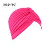 Solid Color Women Elastic Cotton Fold Turban Hat Soft Bonnet Muslim Hijab Ladies Head Wrap Warm Beanies Chemo Hat