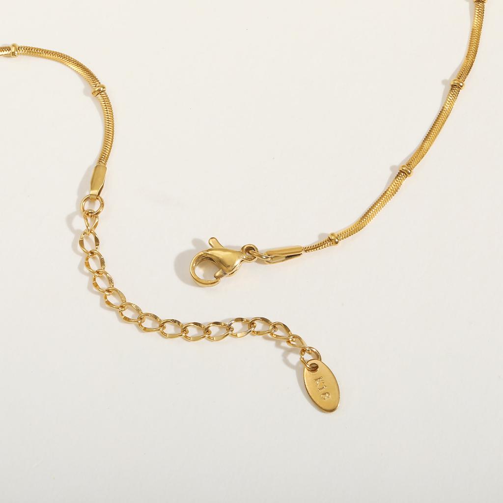 Edelstahl Schlangenball Perlenkettenarmband für Damen, 18 Karat Vergoldet Dünne Glieder Mehrlagiges Handgelenkband Weihnachtsgeschenk