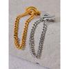 Yhpup Fashion Stainless Steel Metal Chain Toggle-Clasps Bracelet Bangle 18K Gold Waterproof Plated Wrist Statement Jewelry