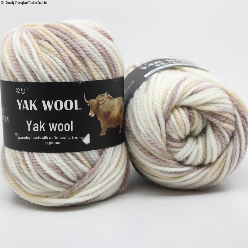 Yak Wool 3-Ply Hand-Knitted Medium-Thick Yarn for Sweaters, Coats, Scarves, and Hats (DIY).