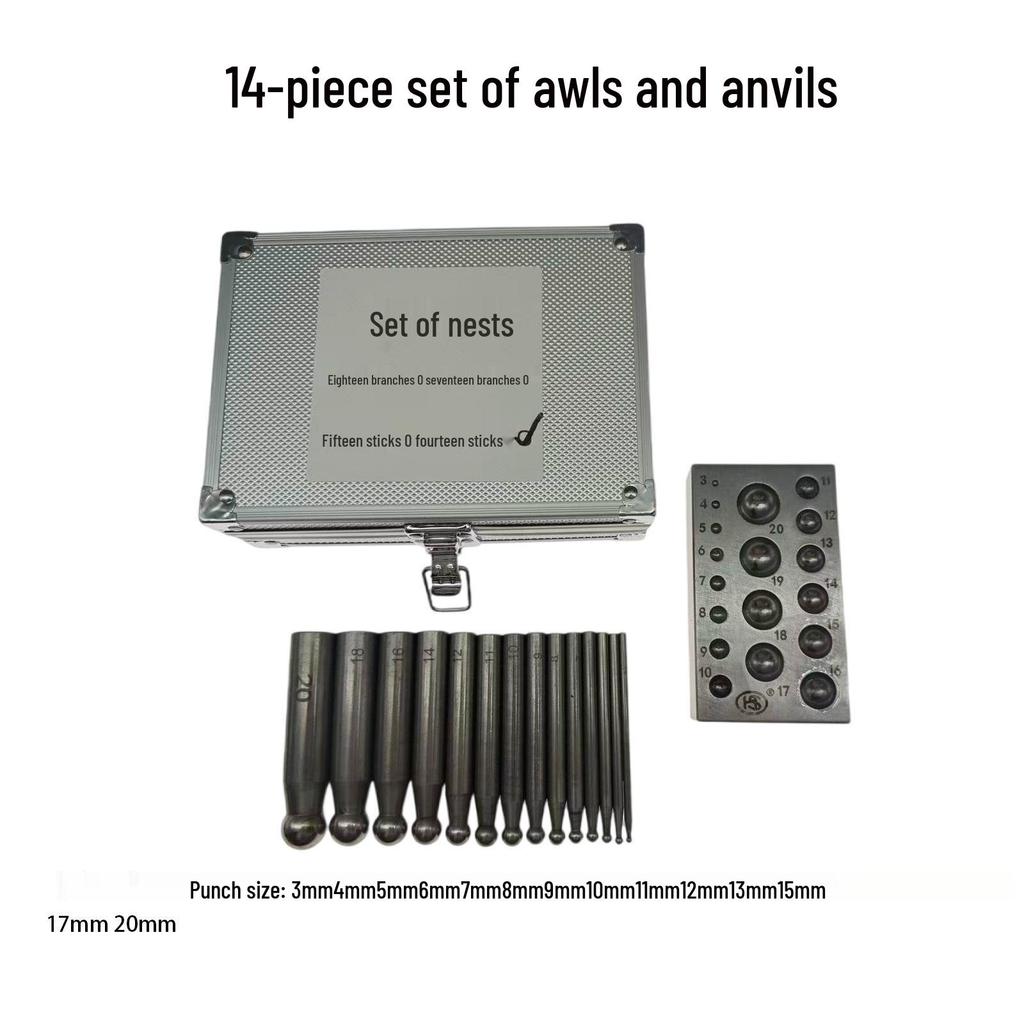 14-Piece Punch & Square Anvil Set for Gold, Silver, and Copper Jewelry DIY Tools