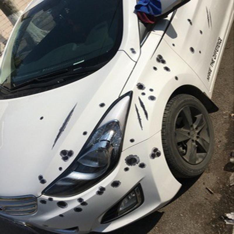 Stickers Side Car Auto Bullet Hole Motorcycle Decoration Sticker 3d Styling Car