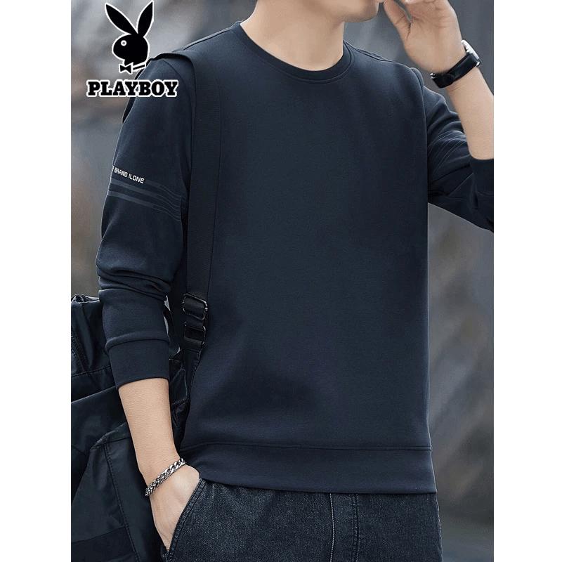 Playboy Men's Casual Crew Neck Long Sleeve Sweatshirt