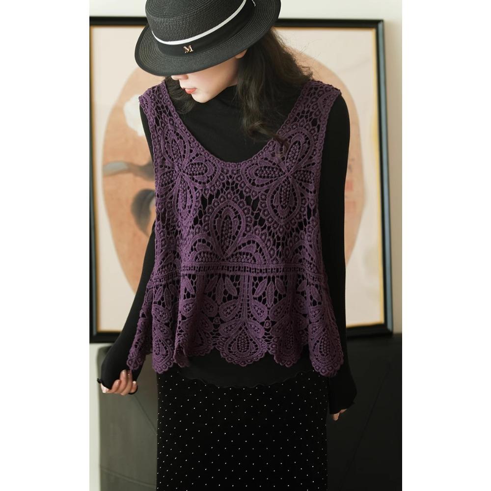 DIMANAF Sommer Damen T-Shirt Strick-T-Shirt Ärmellos Basic Weste Transparent Loch Mode Sexy Tops T-Shirts Beiläufige Lose Weiße T-Shirts