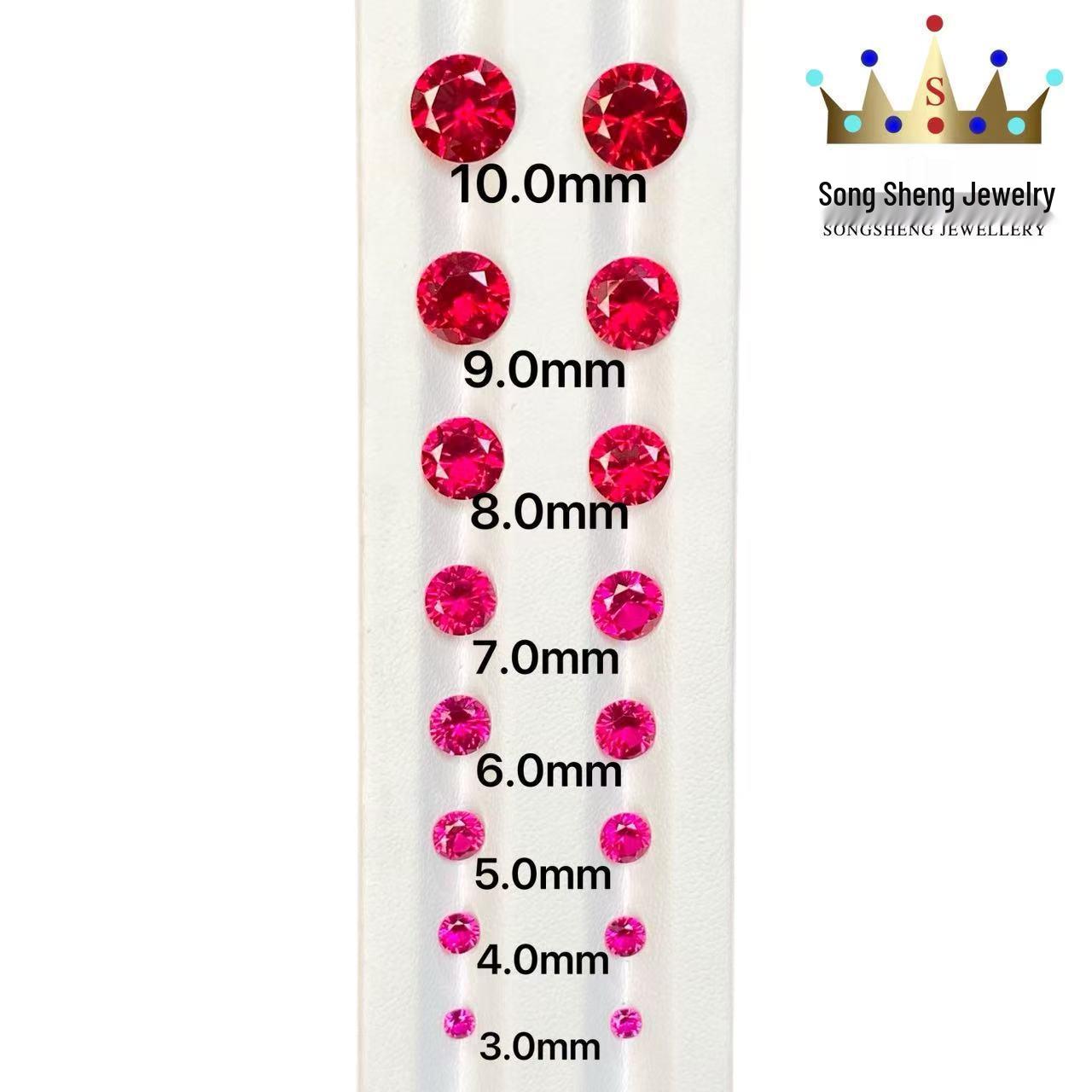 Ruby Red Faceted Corundum Loose Stone Ring 3.0mm Round
