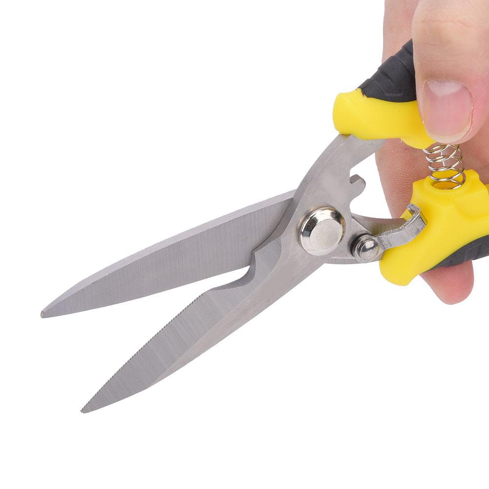 Nůžky Multifunkční Průmyslové Nerezová Ocel Žlutá Černá Rukojeť Elektrikářské Ruční Nářadí