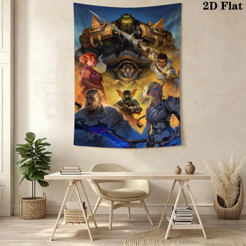 World Warcraft Official Magazine Tapestry Background Cloth Wallmounted Wall Covering Decoration Atmospheric Background Cloth Soft