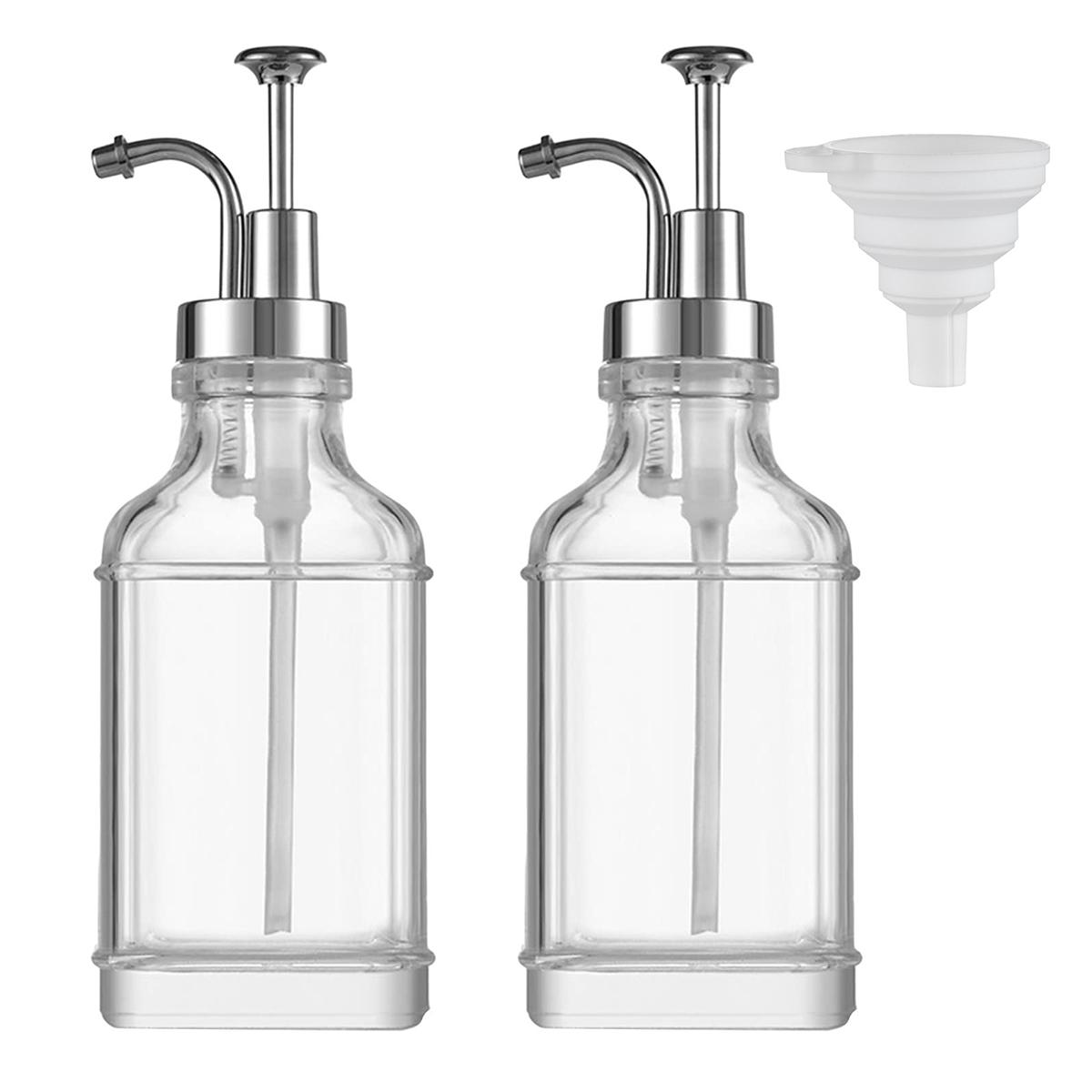 

Набор стеклянных дозаторов для кофейного сиропа Leeseph с воронкой, многоразовые емкости для сиропов, идеально подходят для кухни и станций по розливу напитков 500ml