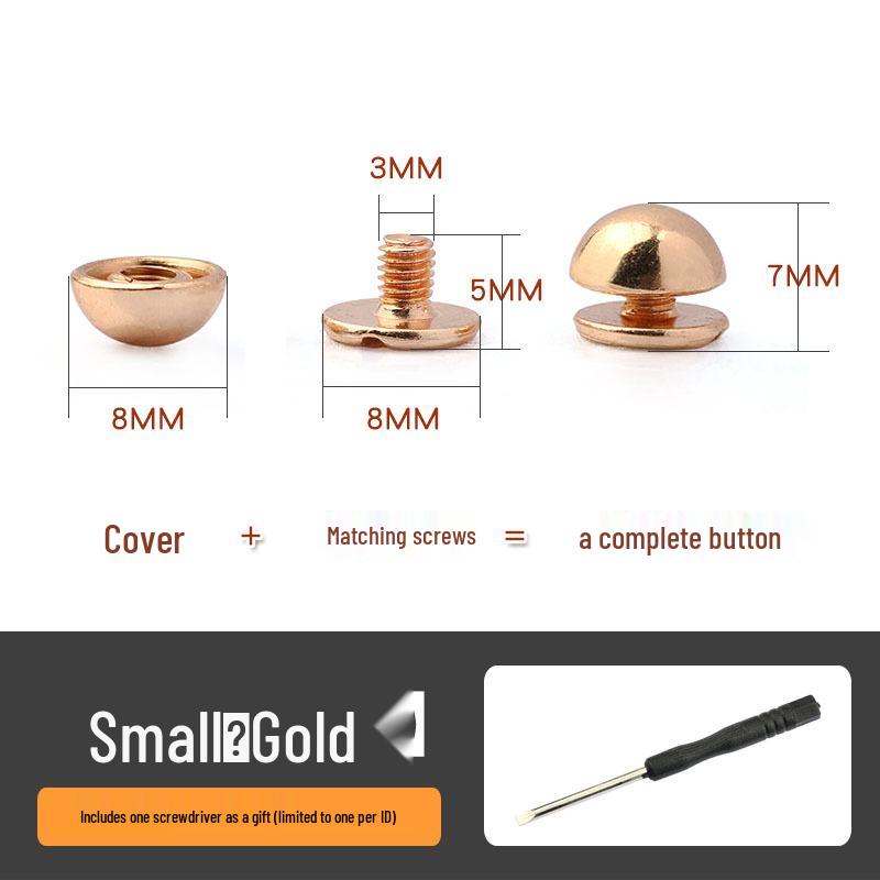 Mushroom Head Decorative Screws and Rivets for DIY Leather Goods and Bags