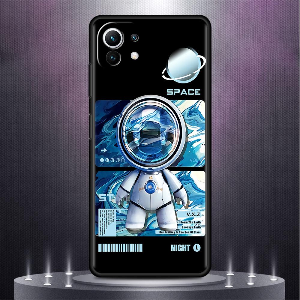 

Чехол для Xiaomi Mi Poco X3 NFC M4 F3 C40 11 11T 10T Pro 12 9T 9 10 Lite, мягкий чехол на заднюю панель телефона, милый ремешок на руку с космонавтом Xiaomi Poco X3 Pro