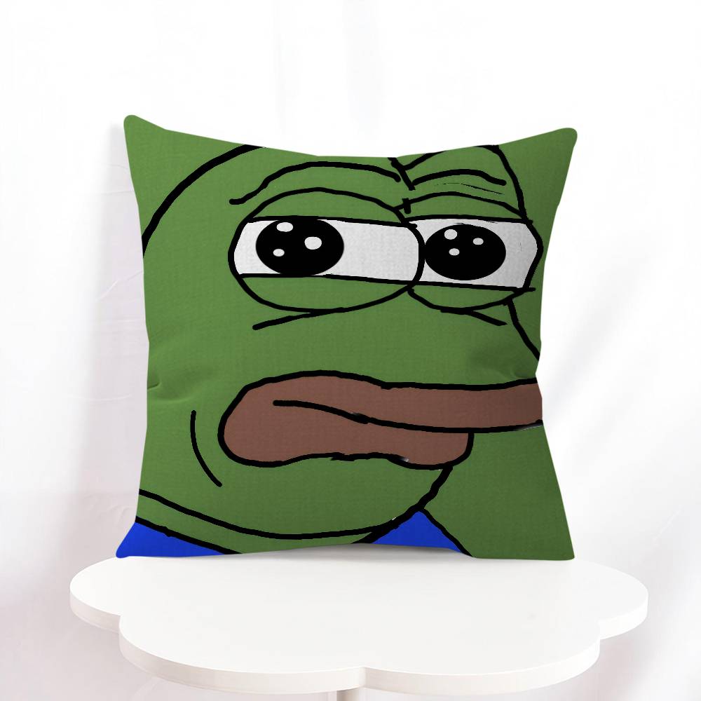 P-Pepe The F-Frog Funny Cartoon Office Cushion Pillowcase Car Cushion Cover45X45CM Lumbar Pillowcase Sofa Pillowcover