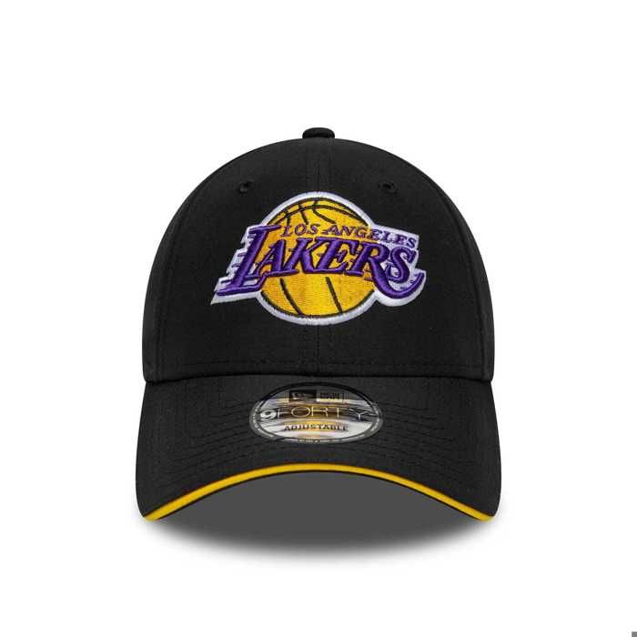 Casquette de baseball - New Era - 9Forty - Logo Los Angeles Lakers brodé - Taille standard - Bandeau tissu doux