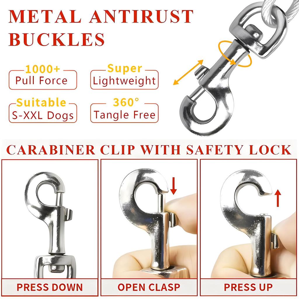 Durable Anti-Bite Steel Wire Dog Leash for All Breeds