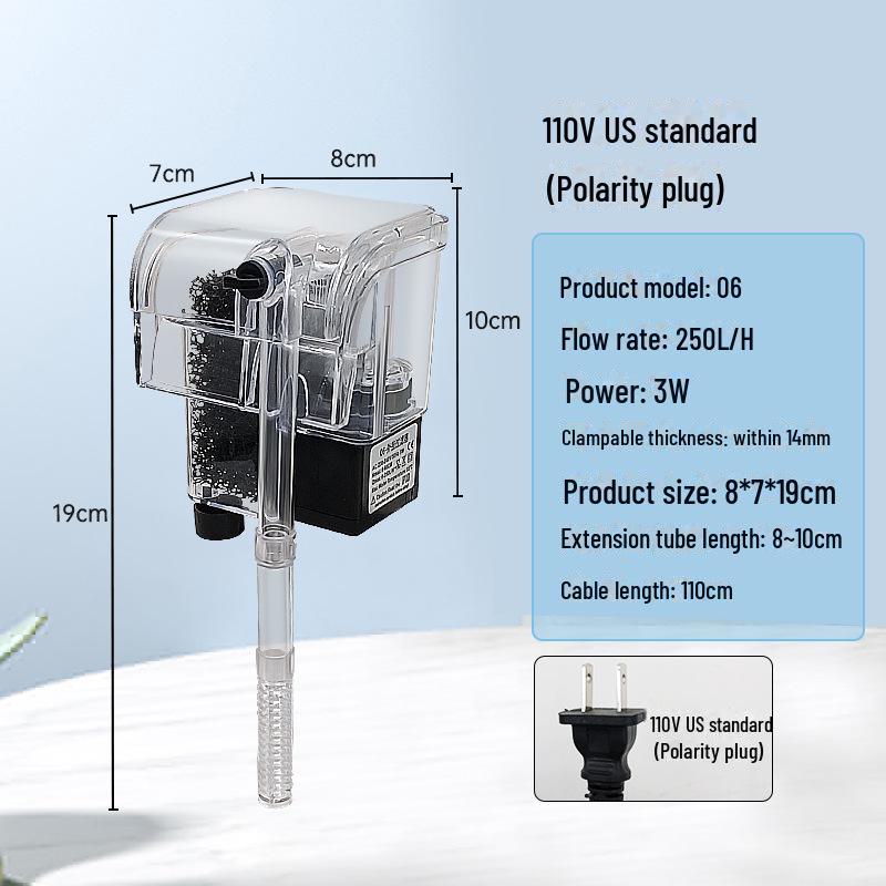 Aquarium Wall-Mounted Silent Waterfall Filter & Oxygen Pump