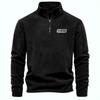 Men's Fleece Warm V-neck Zipper Sweatshirt  Outdoor Sports Coats Pullover Men's Casual Outwear
