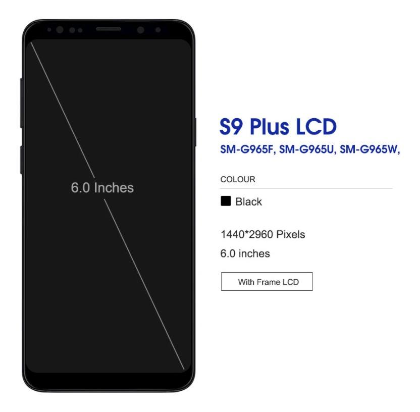LCD-Display+Rahmen Kompatibel Samsung S9 Plus S9+ G965 TFT
