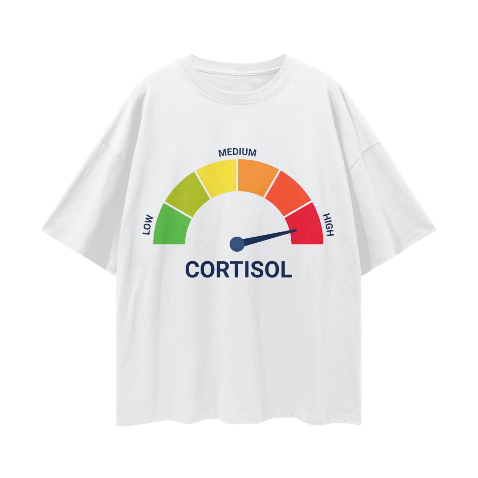 High Cortisol Brainrot Loose Drop Shoulder Meme Tee 100% Cotton L