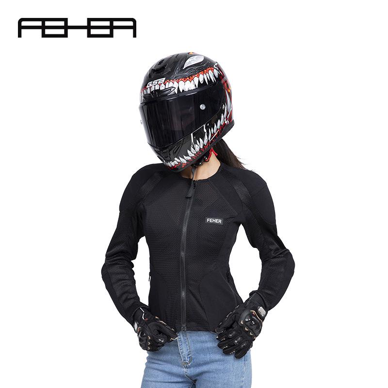 FEHER Damen Atmungsaktiver Mesh Motorrad-Rüstungsanzug - Sommer-Fahrten Sturzschutz Rennbekleidung