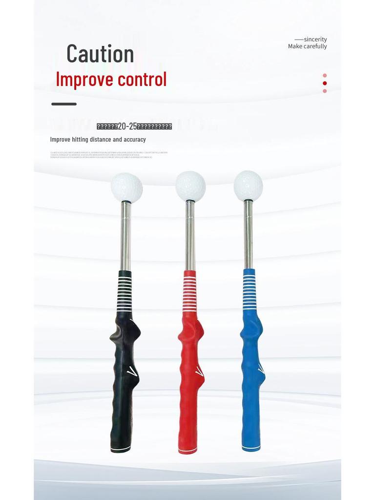 Two-Section Golf Swing Trainer: Corrects Hand Position, Multi-Color, Easy-to-Use Stainless Steel Shaft.
