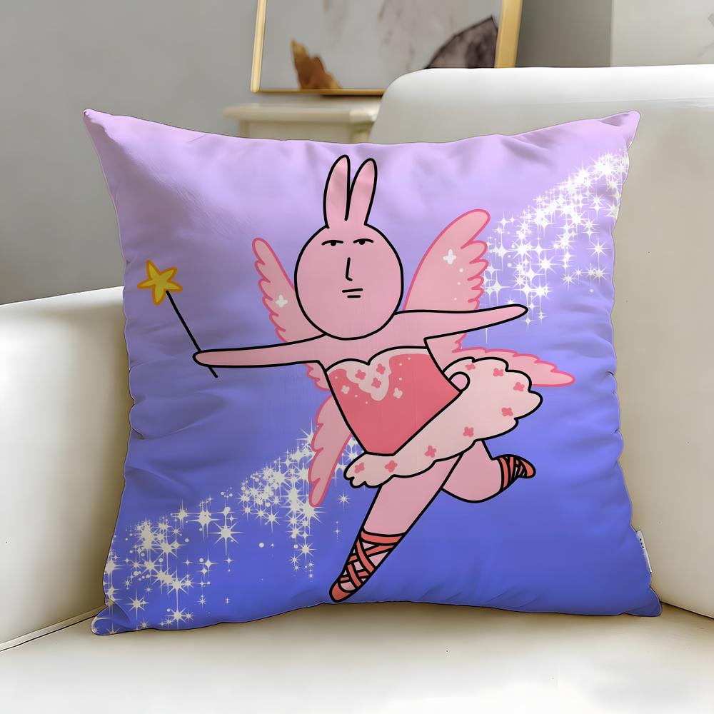 Klassische Cartoon-Freund Hase Kissenbezug Weich Leicht zu Waschen Kissenhülle Vielseitig für Sofa Bett Reisen und Büro