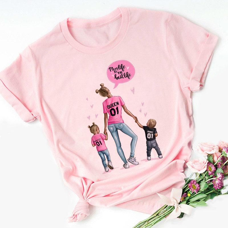 Super Mom T shirt Women Mothers Love Print Pink Tshirt Harajuku Mama TShirt Tops tee shirt Femme Summer