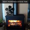 Vnitřní topné řešení Hliníkový teplem aktivovaný 5lopatkový ventilátor pro kamna na dřevo, krby, kamna, Zlepšuje distribuci tepla