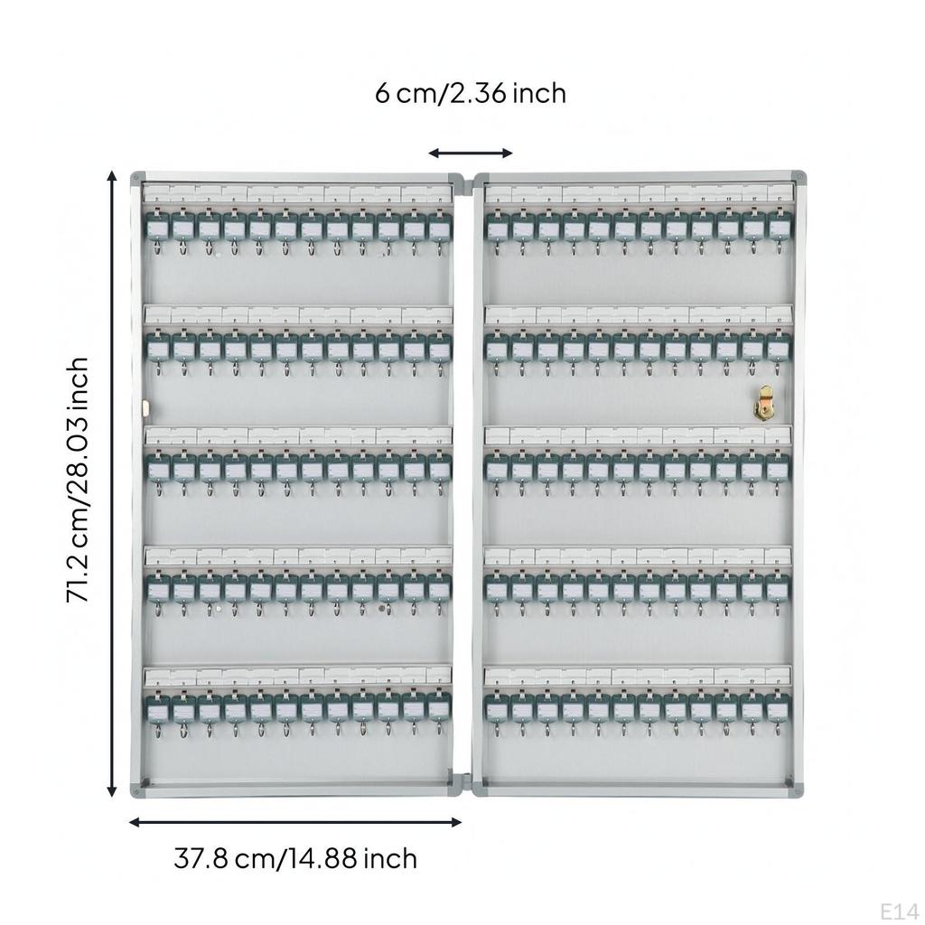 Aluminum Alloy Key Cabinet | Writable Identification Labels, Textured Metal Panel, WallMounted