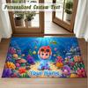 Crystal Velvet Square Rug Custom NameBaby Shark Pattern Non Slip Home Floor Decor Rug